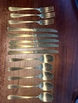 Belo Inox Portugal Luxury Cutlery Silverware Fork Knife Spoon 13 Piece Matt Gold. Fixed Price $99.98.