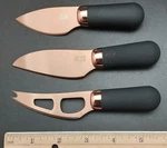 New, Set Of 3, 5.5 Rose Gold Taylor Eye Witness Cheese Knives. Fixed Price $17.99.