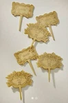 New Anthropologie Orelia Cheese Markers Tabletalk Set Of 6 Fancy Etched,gift Box. Fixed Price $42.00.