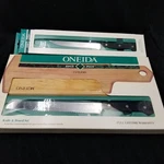 Vintage 1992 Cheese Cutting Board Oneida Edge Knife Stainless Steel Kitchen Set. Fixed Price $37.46.