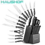Haushof 14PC Kitchen Knife Set 6 Steak Razor-sharp Stainless Steel W/block. Fixed Price $55.99.
