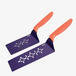 Kuhn Rikon Slice & Serve Knives Set Of 2 With Sheaths K65363 New Purple/coral. Fixed Price $18.15.