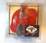 Wild Eye Design 2 Pc. Ceramic Brie Cheese Baker Set Beaded Handle Spreader New!. Fixed Price $11.99.