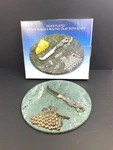 Godinger Silver Plated Grape Marble Cheese Board Set 10"TRAY With Matching Knife. Fixed Price $30.00.
