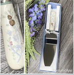 Pfaltzgraff Winter Forest Collection Cake Server Hand Decorated 98291 1998. Fixed Price $20.88.