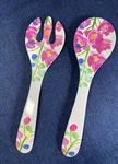 Anthropologie Paint + Petals By Bridgette Thornton 12.5" Serving Spoon & Fork. Fixed Price $19.00.