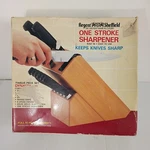 Vtg 80S Regent Sheffield 12 Piece Knife Set Dynasty W Block One Stroke Sharpener. Fixed Price $119.95.