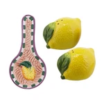 Lemon Salt Pepper Shakers With Mini Spoon Rest Kitchen Dining Tool. Fixed Price $36.96.