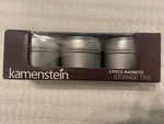New Kamenstein 3PC Round Magnetic Storage Tins Clear Lids Fridge Jar Containers. Fixed Price $12.99.