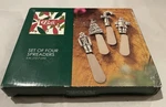 Christmas Cheese Spreaders Stainless Steel Set Of 4 Vintage Nib Belk Dept Store. Fixed Price $18.99.