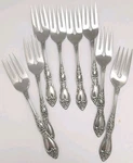 Oneida Rogers Deluxe Stainless Huntington Salad Forks 6 1/8". Fixed Price $23.99.