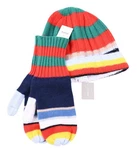 New J.crew Hat Beanie + Gloves Mittens.- 100% Cashmere Hudson Block Stripe Set. Fixed Price $75.05.