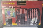 Kitchenworthy 18-PIECE Deluxe Bbq Tool Set. Fixed Price $7.65.