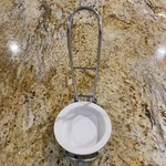 Pampered Chef Spoon Rest #1678 With Metal Stand Ceramic Dish. No Box. Fixed Price $25.00.