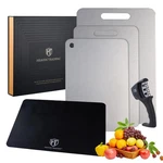 5-PIECE Non Toxic Cutting Board Set Of 3 With Sharpener,premium Stainless Ste.... Fixed Price $80.70.