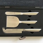 Schmidt Bros 3 Piece Cheese Knife Gift Set Project X Stainless Steel Pearled Nib. Fixed Price $29.99.