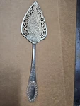Ornate Silverplate Cake Server Serving Spatula Solid Pierced 11" India. Fixed Price $10.00.