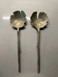 Anthropologie Lilypad Serving Set - Metal Utensils Good Condition. Fixed Price $39.00.
