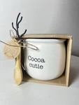 Mud Pie Cocoa Cutie Mug Set W/ Spoon & Deer Stirrer Ceramic Coffee Cup Gift Box. Fixed Price $12.70.