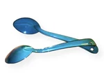 2 Cinsa Peltre Cooking Serving Spoons Steel Speckeld Blue Gloss Coated Mexico. Fixed Price $18.95.