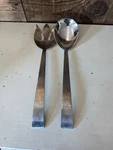 Vtg Nasco Kronor Stainless Steel 11" Salad Fork & Spoon Serving Set Japan. Fixed Price $13.00.