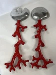 Michael Arm Coral Reff Salad Servers. Fixed Price $67.50.