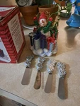 Ambiance Collections Cheese/butter Spreaders Stainless Knives - Snowman Set. Fixed Price $12.00.