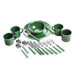 Stansport 24-PIECE Enamel Camping Tableware Set Green. Fixed Price $82.55.