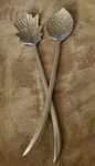 Lovely Mariposa Cast Aluminum Salad Servers Vintage 1992 Leaf Pattern. Fixed Price $9.95.