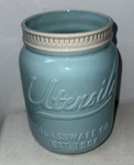 World Market Kitchen Utensil Ceramic Jar Light Blue Mason. Fixed Price $13.00.