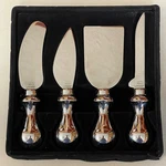 Stainless Steel 4PC Cheese Knives Set Weighted Chrome Handles Nib Gourmet Party. Fixed Price $12.00.