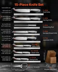 Kitchen Knife Set With Block And Sharpener, For Home Cooks 218. Fixed Price $70.17.