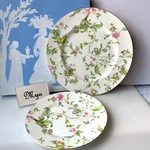 Wedgwood Sweet Plum Dinner Plate & Salad Set 2 Pcs New Box Born China. Fixed Price $149.00.