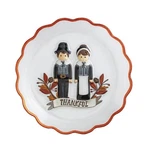 Mud Pie Thanksgiving Pilgrim Glass Platter. Fixed Price $20.76.