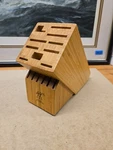 Zwilling J.a. Henckels Twin 16-SLOT Knife Block Bamboo Excellent Shape No Cuts. Fixed Price $35.00.