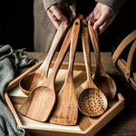 Wooden Kitchen Utensil Set - Natural Cooking Tools For Stirring & Serving. Fixed Price $20.59.