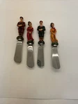 Set Of 4 Vtg 2003 Cheese /appetizer Knife Spreaders Origins Golfers. Fixed Price $19.99.