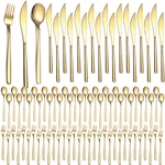 240 Pcs Gold Silverware Set For 80 - Stainless Steel Flatware Cutlery Inc.... Fixed Price $265.47.