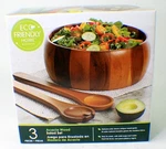 Gibson Eco Friendly Home Laroda 3-PIECE Salad Bowl Set Brown Acacia Wood New. Fixed Price $21.95.