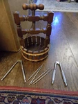 Vtg Nevco 3D Wishing Well Basket Wooden Crank Picks & Hand Nut Crackers Set. Fixed Price $10.99.