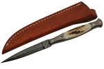 Szco Sanz Damascus Hunting Knife - Slim Camping With Wood Handle, Full .... Fixed Price $102.78.