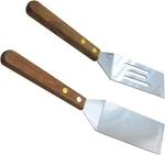 Chef Craft Set Of 2 Stainless Steel Wood Handle, Slotted Mini, Silver. Fixed Price $8.70.