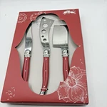 Cooper & Stainless Red Handled Cheese Knives Set Of 3 New. Fixed Price $20.96.
