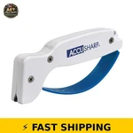Accusharp Knife Sharpener - Compact Ergonomic Handle, White. Fixed Price $33.99.