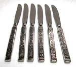 Gorham Stainless Flatware Hacienda Pattern Dinner Knives Set Of 6 (a). Fixed Price $19.95.