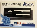 Rada Cutlery S36 Paring + Sharpener Silver Handle Gift Set. Fixed Price $37.00.