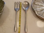 Bruce Fox Wilton Armetale Aluminum Asparagus 13-1/2" Salad Server Set. Fixed Price $15.00.