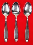 3X Dinner Table Spoons International Silver Cirque Stainless Flatware 6 1/2". Fixed Price $23.00.
