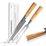 Fujuni Carving Knife And Fork Set Meat Turkey - Of 2 9 Inch Damascus. Fixed Price $145.31.