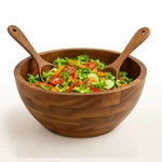 Shalinindia Wooden Salad Serving Bowl Set With Utensils. Fixed Price $46.70.